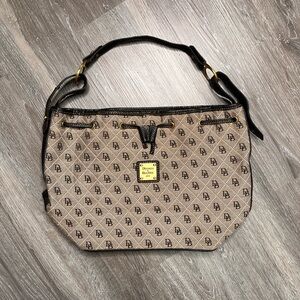 Vintage Dooney & Bourke Monogram Shoulder Bag Y2K 90s Designer Purse Brown